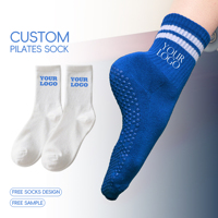 Chaussettes d'entraînement de Pilates de yoga en coton pour femmes Chaussettes de sport d'intérieur à pois antidérapantes