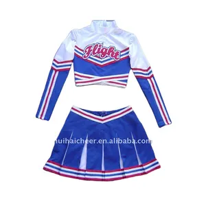 Groothandel Nieuwste High School Lange Mouw Meisje Cheerleader Rok Kostuum Custom Cheerleading Uniformen