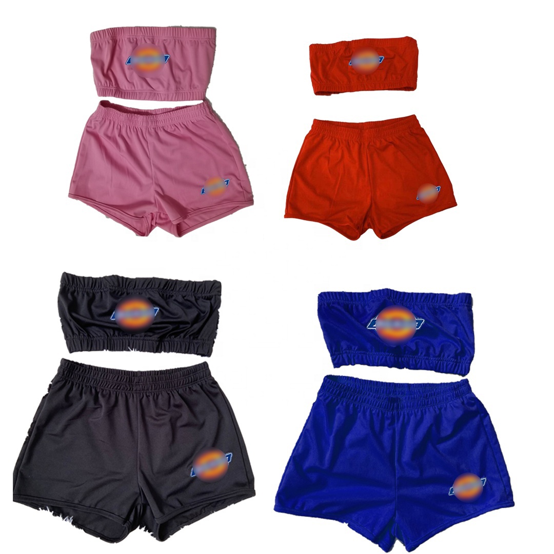 Модный 2021 летнее сексуальное платье с открытыми плечами и кроп Топ Дики с принтом из 2 предметов, спортивный комплект из двух предметов в байкерском стиле, комплект с шортами