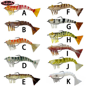TAKEDO Lot de 3 leurres crevettes OEM en TPR 120MM 17G, appât de pêche souple en TPE, imitation crevette, avec hameçon de pêche VMC 5/0 - Product Image 2