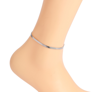 Chaîne de cheville en acier inoxydable or argent chaîne de cheville étendue 4mm hip-hop pour femmes - Product Image 2