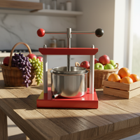 Commerciële 5L houten spiraalvormige tafelmodel sapcentrifuge, eenvoudig te monteren en te bedienen, voor restaurants, fruit, groenten en cider.