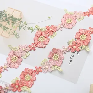 ZSY kerajinan jahit Trim bordir pita kain dekorasi DIY pola bunga renda untuk tas pakaian sepatu topi aksesoris