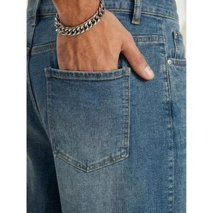 Pantalones Cortos de Mezclilla Holgados para Hombre FOXA, Corte Ancho, Estilo Urbano, por Debajo de la Rodilla, Cintura Media, 100% Algodón Transpirable - Product Image 5
