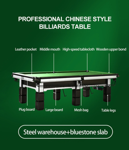 Mesa de Billar y Snooker de Madera Maciza Ecológica de Alta Calidad de 9 pies con Bolsillos de Cuero S480, Diseño Nuevo, Comercial - Product Image 4