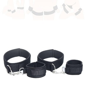 Hand And Leg Restraints Black Nylon Adjustable With Metal <b>Rings</b> For <b>Couples</b> Bondage Play - Product Image 4