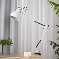 Lampe de bureau moderne pour hôtel, multifonctionnelle, rechargeable, à commande tactile, noire, LED RGB, avec clip de lampe en métal AC E27