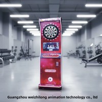 Machine de jeu de fléchettes électronique professionnelle en acier inoxydable à monnayeur, interface anglaise, pour 1 joueur, pour divertissement de rue