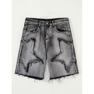 Shorts en jean baggy pour homme FOXA, coupe large, déchirés, taille mi-haute, en coton respirant, style streetwear décontracté - Product Image 6