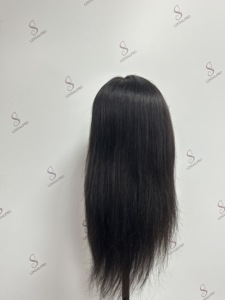 Cabeza de Maniquí de Cabello Humano <span class=keywords><strong>Real</strong></span> Negro de 16 Pulgadas - Se Puede Lavar, Decolorar, Teñir y Peinar para Practicar Todas las Habilidades de Peluquería - Product Image 3