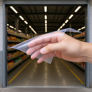 Rideau à lanières en PVC, longueur 164', largeur 8 pouces, surface lisse transparente, pour entrepôts et portes de supermarchés - Product Image 2