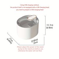 Tempat Minum Kucing Otomatis 3L Ultra Senyap dengan Lampu LED untuk Peringatan Kekurangan Air, Dapat Diisi Ulang via USB
