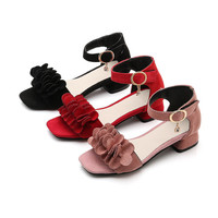 Sandalias para niña, zapatos de moda de verano, sandalias de princesa con lazo y perlas, zapatos planos para adolescentes y niños