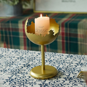 LANJO Iron Metal Square Shaped Votive Candle Stand Vintage Candlestick <b>Table</b> Top Iron Art Candlestick Decoration - Product Image 3