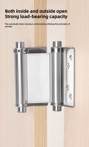 Петля для распашных дверей двойного действия с пружиной, регулируемая, с автоматическим закрыванием, угол открывания 180°, промышленный дизайн, мебельная петля - Product Image 6