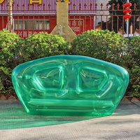 Canapé gonflable de couleur verte transparente siège Double personne chaise soufflante cour Portable canapé gonflable canapé d'air sur Stock