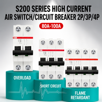 MCB S200 Miniature Circuit Breaker 1-4P 0.5-63A Tipe MCB Pemutus Sirkuit untuk Distribusi Daya Rumah Tangga & Industri
