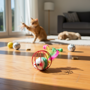 Jouet interactif <span class=keywords><strong>pour</strong></span> <span class=keywords><strong>chat</strong></span> : <span class=keywords><strong>Jeu</strong></span> <span class=keywords><strong>de</strong></span> chasse à la souris, souris en peluche exquise, balle amusante, poupée <span class=keywords><strong>pour</strong></span> <span class=keywords><strong>chat</strong></span>, souris en <span class=keywords><strong>cage</strong></span> stimulant l'intelligence - Product Image 2