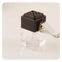 Diffuseur d'air carré noir à clipser pour voiture, flacon vide de parfum 8 ml