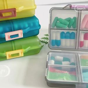 Boîte à médicaments de voyage moderne pliable et écologique OEM, 8 compartiments, organiseur de pilules hebdomadaire pour 3-5 jours, boîte de rangement en plastique - Product Image 3