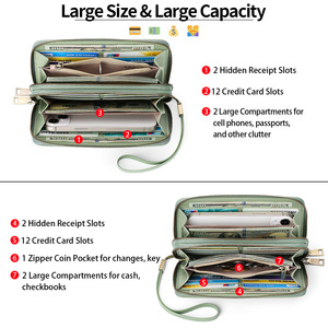 <span class=keywords><strong>Portafoglio</strong></span> da Polso in Pelle PU Azzurra alla Moda per Donne, Design Antifurto - Product Image 6