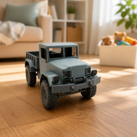Camion de transport militaire RC 6 roues 2.4G télécommandé prêt à l'emploi, jouet électrique avec chargeur, cadeau pour enfants - Métal, niveau expert, intérieur-extérieur, fonction de suivi