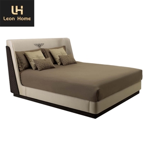 Muebles de dormitorio de estilo italiano Cuero de <span class=keywords><strong>vaca</strong></span> Villa de madera <span class=keywords><strong>Cama</strong></span> de lujo Camas de tamaño amable - Product Image 5