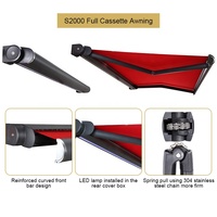 QINGYING – auvent électrique à cassette complète pour fenêtre, pare-vent d'extérieur imperméable pour terrasse patio auvent gazébo balcon auvent motorisé
