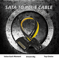 Para línea de fuente de alimentación de tarjeta de vídeo Cable de alimentación SATA con 15 pines 6 pines PCI EXPRESS PCI-E para Cable Adaptador convertidor de gráficos Sata