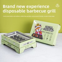 Jetable Moderne Simple 1 Brûleur BBQ Grill Rack Pique-Nique Poêle Extérieur Portable Ménage Petit Fruit Charbon De Bois Sans Fumée Barbecue