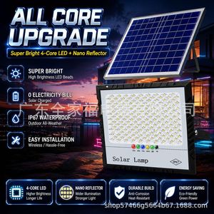 Solar Flood <b>Light</b> 4-Core <b>LED</b> Nano Reflector IP67 Outdoor <b>Motion</b> <b>Sensor</b> Wide Angle Lamp - Product Image 1