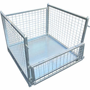 Gabbia di stoccaggio per magazzino, struttura di trasporto, gabbia metallica impilabile - Product Image 3