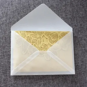 Fabricant fournisseur impression de logo personnalisé acide sulfurique transparent enveloppes en papier artisanal pour carte postale