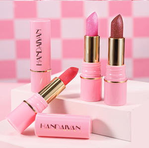 Rouge à lèvres nacré de haute qualité, <span class=keywords><strong>baume</strong></span> à lèvres diamant scintillant Handaiyan, paillettes fines, longue tenue, imperméable, hydratant - Product Image 4