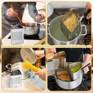 Stainless steel multi-compartment <b>pot</b> Strainer for <b>vegetables</b> and noodles Induction stove compatible - Product Image 5
