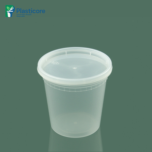 Hộp đựng thực phẩm nhựa PLASTICORE, cấp thực phẩm, trong suốt, dùng một lần, có nắp, dung tích 8oz, 12oz, 16oz, 24oz, 32oz - Product Image 5