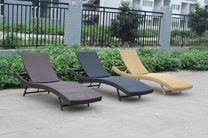 Outdoor Synthetic Wicker Beach <strong>Reclining</strong> Lazy Sun Lounger <strong>Rattan</strong> Poolside Lounge <strong>Chair</strong> - Product Image 2