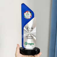 Plaque de cristal personnalisée avec plaque en métal argenté MH-FJ0321