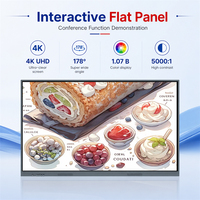 Papan Tulis Interaktif LCD 4K 55-110 Inci 20 atau 40 Titik Sentuh Pena Jari Sistem Android Windows Ganda untuk Sekolah dan Kantor