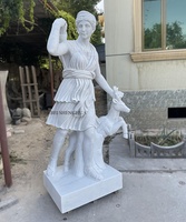 Classic Style Life Size Statue White Marble Greek Mythology Athena Sculpture