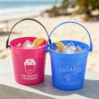 Cubos de Plástico para Cócteles, Recipientes Reutilizables de 32oz para Bebidas, Cubos para Ponche, Cubos para Cócteles de Ron, Cubos para Hielo de 1 Litro, Cubos para Smoothies