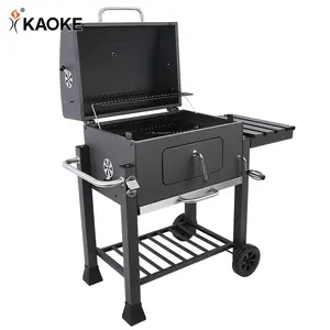 Kaoke 24 Inch Zwart Outdoor Bbq Houtskool Grill Patio Barbecue Grill Verstelbare Hoogte Barbecue Grill Outdoor Leverancier