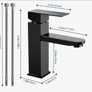 Stainless Steel Basin Faucet Single Handle <b>Deck</b> Mounted Minimalist Design For Washbasin Sink - Product Image 3