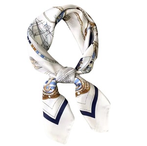 Nouveau Foulard Carré en Polyester de 70 cm, Imprimé Lettres Tridimensionnelles Vintage, pour Tenue Professionnelle - Product Image 1