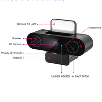Webcam Tablet Second Ring Light 4k Auto Framing Webcam hd 1080p Kamera Web Usb Pc Komputer Webcam