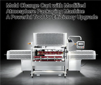 Máquina de Sellado de Bandejas Automática Lineal Ruibao BQS-QH2000, Máquina de Envasado en Atmósfera Modificada para Lechuga, Verduras y Frutas