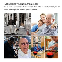 Reloj parlante personalizado barato de fábrica para ciegos, ancianos, regalos de abuelo, reloj con botón parlante en inglés
