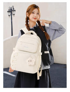 Sac à dos grande capacité en tissu Oxford imperméable avec RFID pour filles, style vintage, USB, antivol, fermeture éclair, pour les classes 5-6, Nouveau - Product Image 3