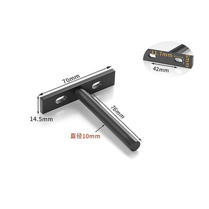 Support d'étagère flottant fixation en forme de T support de panneau suspendu poteau en acier meubles cloison couche conseil Support Invisible - Product Image 2