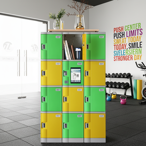 Casier de gym mini rose Toppla à prix d'usine, casiers électroniques à combinaison, clé résistante à la rouille, ABS, 12 compartiments, breveté - Product Image 1